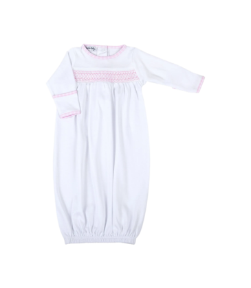 Magnolia Baby Magnolia Baby Pink New Beginnings Smocked Gathered Gown
