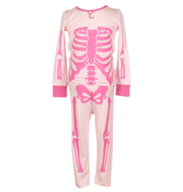 The Yellow Lamb The Yellow Lamb Pink Skelly Pajama Set