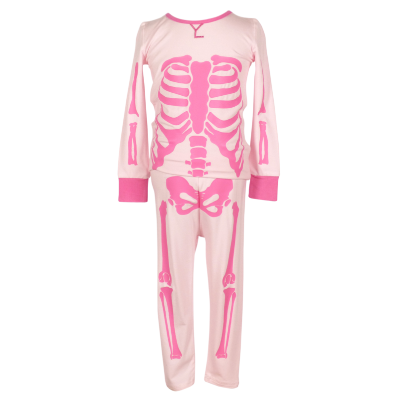 The Yellow Lamb The Yellow Lamb Pink Skelly Pajama Set