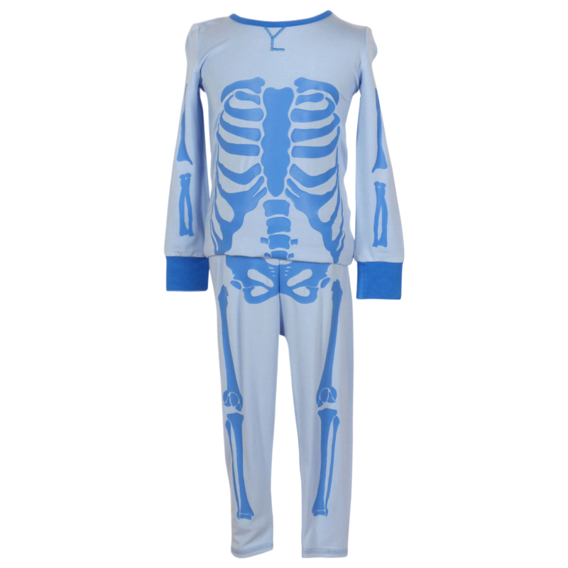 The Yellow Lamb The Yellow Lamb Blue Skelly Pajama Set