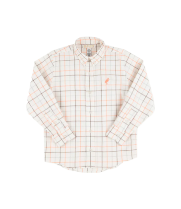 The Beaufort Bonnet Company TBBC Dean's List Dress Shirt - Mantua Tattersall/Seashore Sherbert