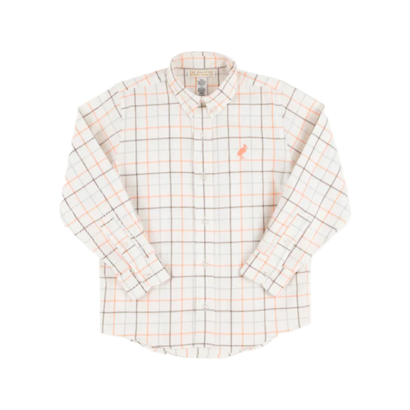 The Beaufort Bonnet Company TBBC Dean's List Dress Shirt - Mantua Tattersall/Seashore Sherbert
