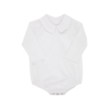 The Beaufort Bonnet Company TBBC LS Peter Pan Onesie - Worth Avenue White