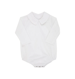 The Beaufort Bonnet Company TBBC LS Peter Pan Onesie - Worth Avenue White