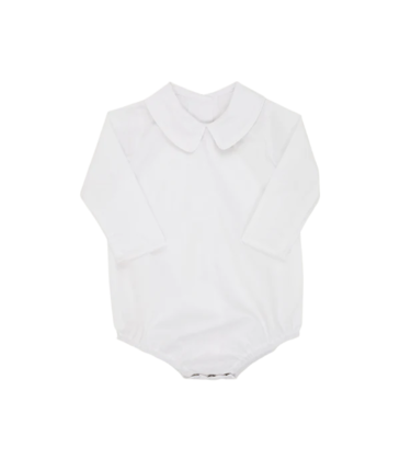The Beaufort Bonnet Company TBBC LS Peter Pan Onesie - Worth Avenue White