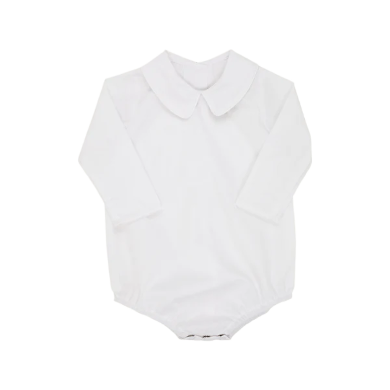 The Beaufort Bonnet Company TBBC LS Peter Pan Onesie - Worth Avenue White