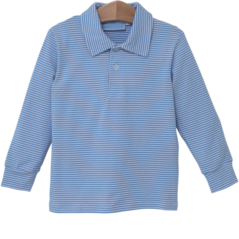 Trotter Street Kids Trotter Street Kids Jackson Polo - Cornflower Stripe