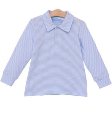 Trotter Street Kids Trotter Street Kids Jackson Polo - Light Blue Stripe