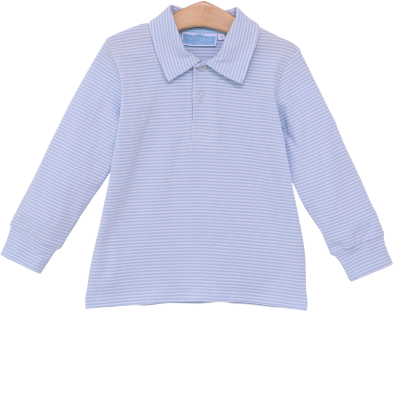 Trotter Street Kids Trotter Street Kids Jackson Polo - Light Blue Stripe