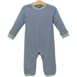 Trotter Street Kids Trotter Street Kids Miller Romper - Blue Stripe/Sage