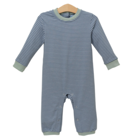 Trotter Street Kids Trotter Street Kids Miller Romper - Blue Stripe/Sage