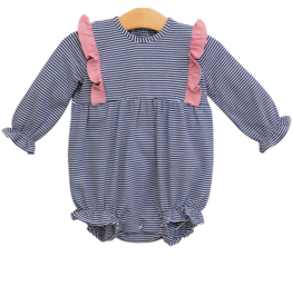 Trotter Street Kids Trotter Street Kids Olivia Bubble - Navy Stripe/Pink