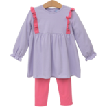 Trotter Street Kids Trotter Street Kids Olivia Pant Set - Lavender Stripe/Pink