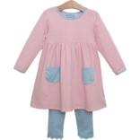 Trotter Street Kids Trotter Street Kids Annie Pant Set - Lt. Pink Stripe/Lt. Blue