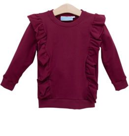 Trotter Street Kids Trotter Street Kids Laura Ruffle Pullover - Cranberry