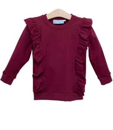 Trotter Street Kids Trotter Street Kids Laura Ruffle Pullover - Cranberry