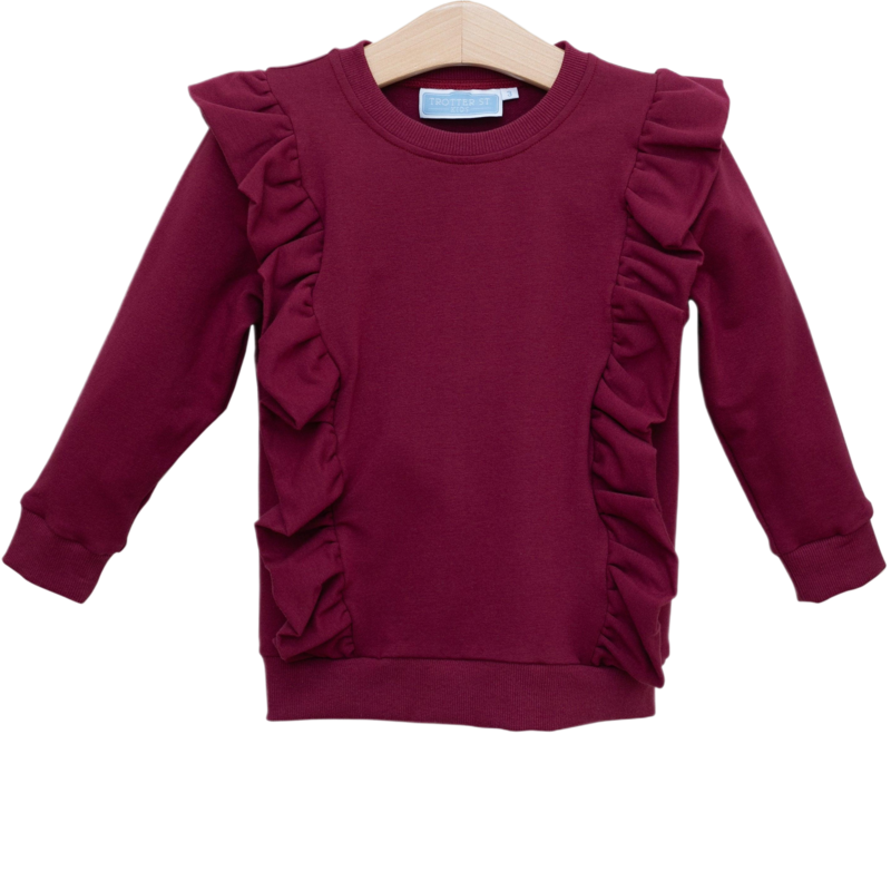 Trotter Street Kids Trotter Street Kids Laura Ruffle Pullover - Cranberry