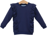 Trotter Street Kids Trotter Street Kids Laura Ruffle Pullover - Navy