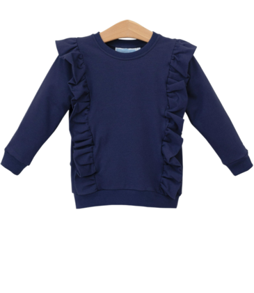 Trotter Street Kids Trotter Street Kids Laura Ruffle Pullover - Navy