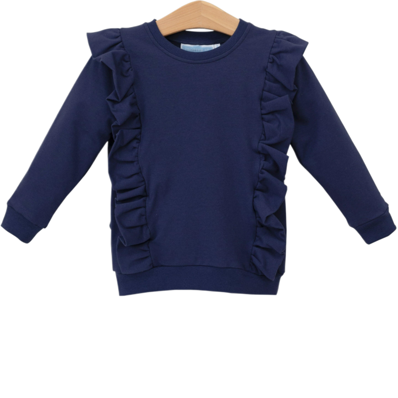 Trotter Street Kids Trotter Street Kids Laura Ruffle Pullover - Navy
