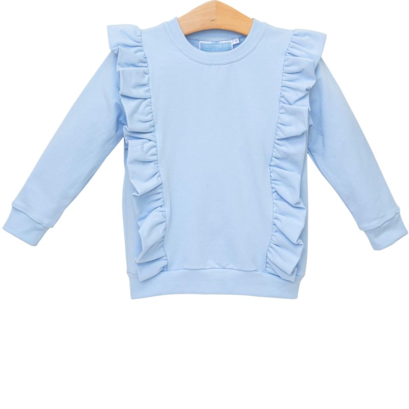 Trotter Street Kids Trotter Street Kids Laura Ruffle Pullover - Light Blue