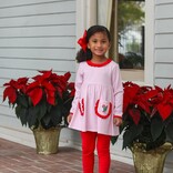 Trotter Street Kids Trotter Street Kids Candy Cane Embroidery Ruffle Pant Set