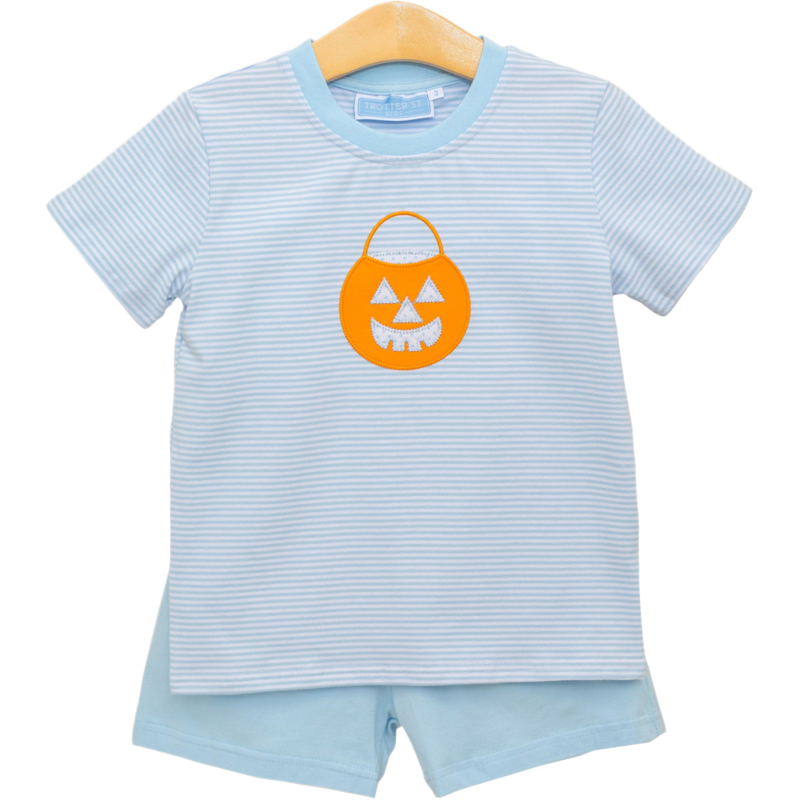 Trotter Street Kids Trotter Street Kids Jack O'Lantern Short Set