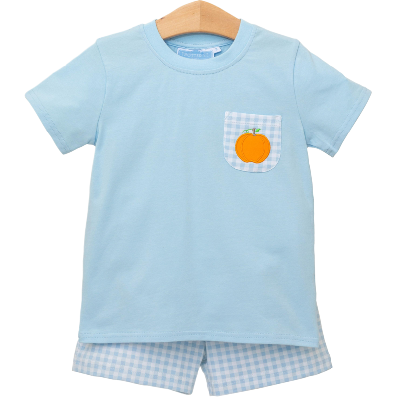 Trotter Street Kids Trotter Street Kids Pumpkin Short Set