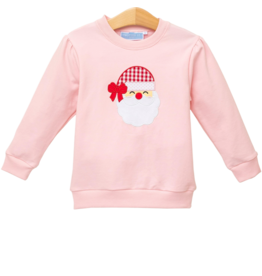 Trotter Street Kids Trotter Street Kids Light Pink Santa French Terry Pullover