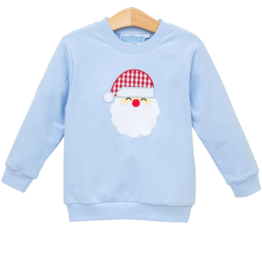 Trotter Street Kids Trotter Street Kids Light Blue Santa French Terry Pullover