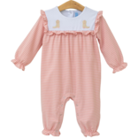 Trotter Street Kids Trotter Street Kids Boots Embroidery Ruffle Romper