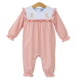 Trotter Street Kids Trotter Street Kids Boots Embroidery Ruffle Romper