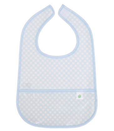 Apple of My Isla Apple of My Isla The Wipe It Bib - Blue Gingham