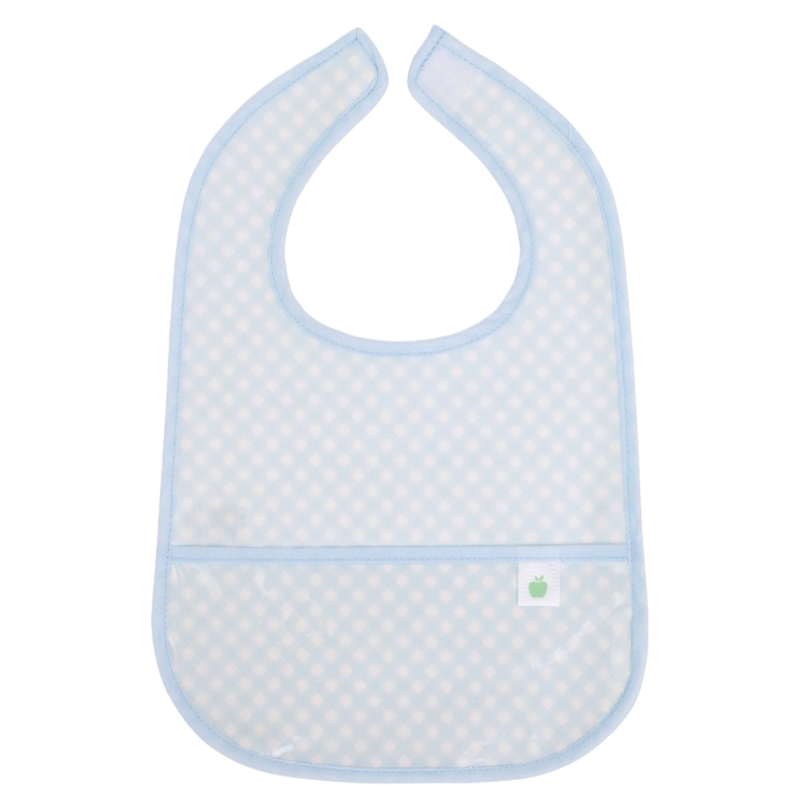 Apple of My Isla Apple of My Isla The Wipe It Bib - Blue Gingham