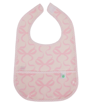 Apple of My Isla Apple of My Isla The Wipe It Bib - Bows Pink on Pink