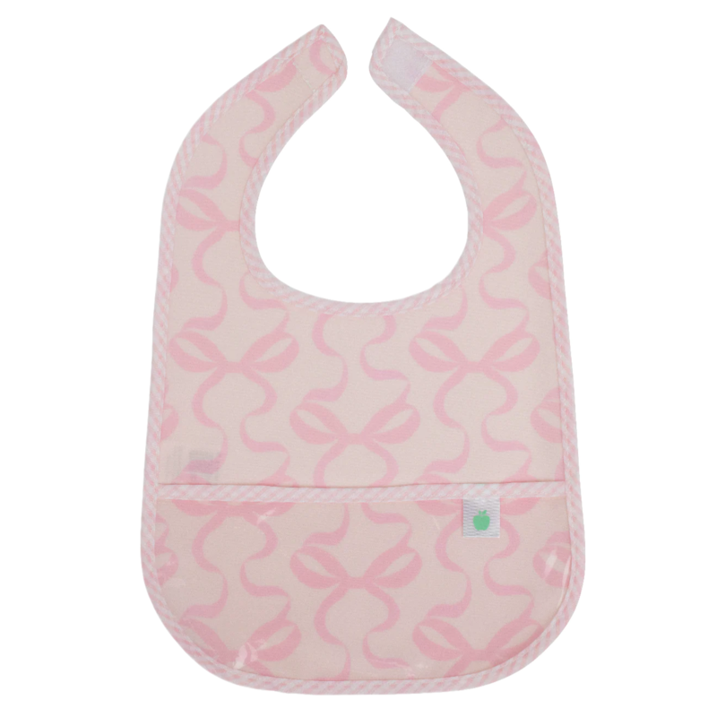 Apple of My Isla Apple of My Isla The Wipe It Bib - Bows Pink on Pink