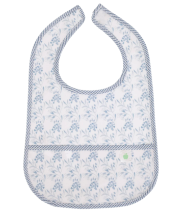 Apple of My Isla Apple of My Isla The Wipe It Bib - Navy Floral