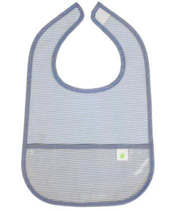 Apple of My Isla Apple of My Isla The Wipe It Bib - Navy Mini Stripe