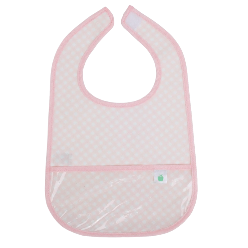 Apple of My Isla Apple of My Isla The Wipe It Bib - Pink Gingham