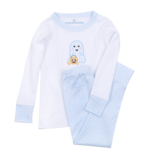 Magnolia Baby Magnolia Baby Boo Crew! Light Blue Applique Long Pajamas