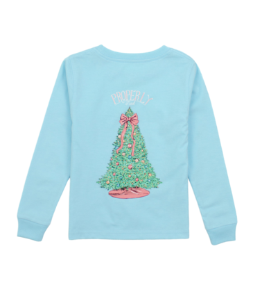 Properly Tied Properly Tied Powder Blue LS Tee - Merry and Bright