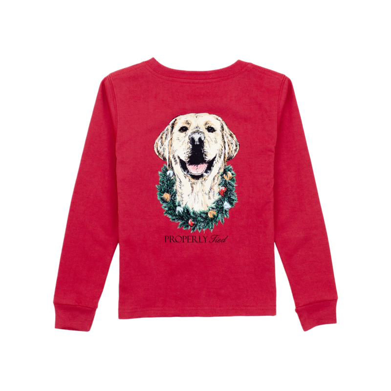 Properly Tied Properly Tied Cabernet LS Tee - Deck The Paws