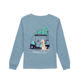 Properly Tied Properly Tied Steel Blue LS Tee - Santa's Caddy