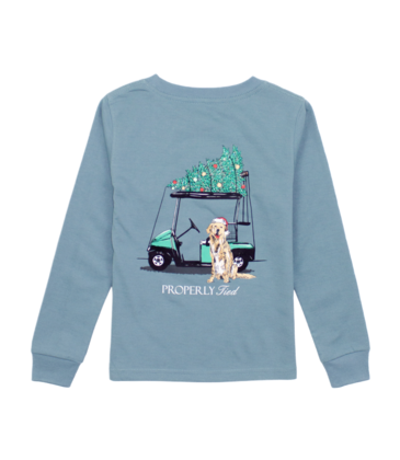 Properly Tied Properly Tied Steel Blue LS Tee - Santa's Caddy