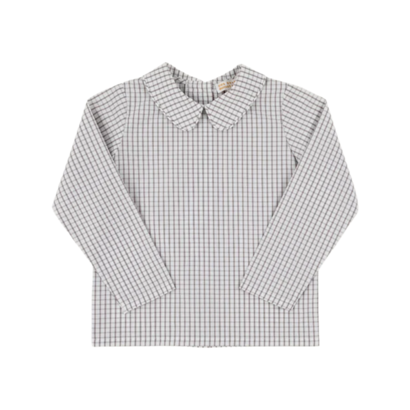 The Beaufort Bonnet Company TBBC Peter Pan Collar Shirt - Grantley Gray Windowpane