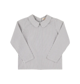 The Beaufort Bonnet Company TBBC Peter Pan Collar Onesie - Grantley Gray Windowpane