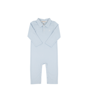 The Beaufort Bonnet Company TBBC Sir Proper's Romper - Beale Street Blue Stripe