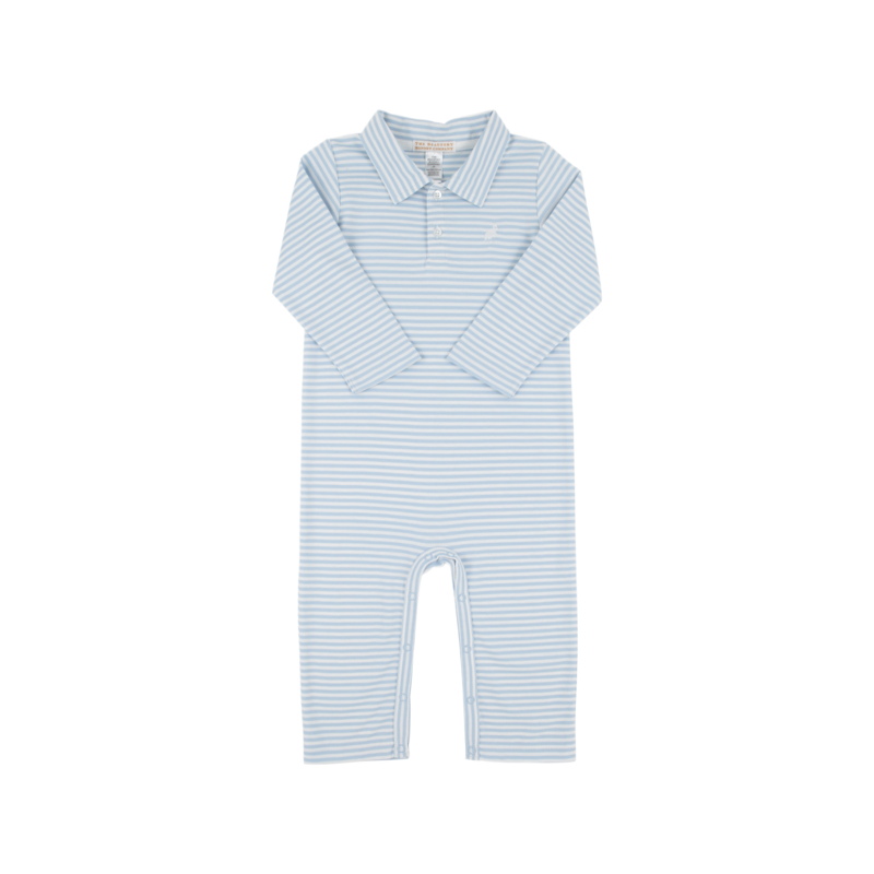 The Beaufort Bonnet Company TBBC Sir Proper's Romper - Beale Street Blue Stripe