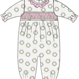 Petit Bebe Petit Bebe Wreath Print Long Romper