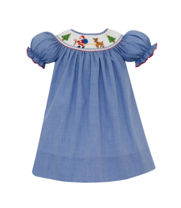 Petit Bebe Petit Bebe Santa Claus & Reindeer Bishop Dress